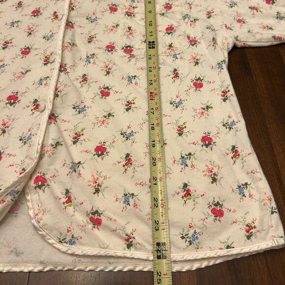 Victoria's Secret Women Pajama Button Up Top Long Sleeve Red Roses Size Medium - Picture 7 of 14